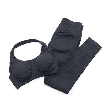 Yoga Sports Bra Leggings Gym Set Women's Seamless High ElasticBra Vest Buttock lift Shorts Set Daily Exercise Gym Sports Set