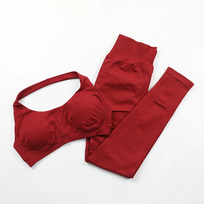 Yoga Sports Bra Leggings Gym Set Women's Seamless High ElasticBra Vest Buttock lift Shorts Set Daily Exercise Gym Sports Set