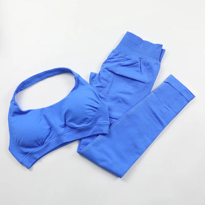 Yoga Sports Bra Leggings Gym Set Women's Seamless High ElasticBra Vest Buttock lift Shorts Set Daily Exercise Gym Sports Set
