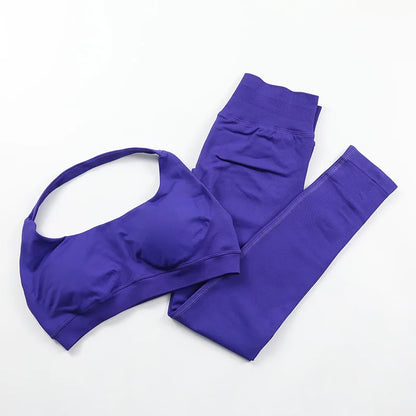 Yoga Sports Bra Leggings Gym Set Women's Seamless High ElasticBra Vest Buttock lift Shorts Set Daily Exercise Gym Sports Set
