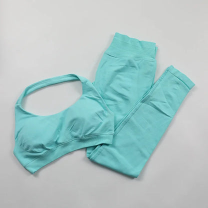 Yoga Sports Bra Leggings Gym Set Women's Seamless High ElasticBra Vest Buttock lift Shorts Set Daily Exercise Gym Sports Set