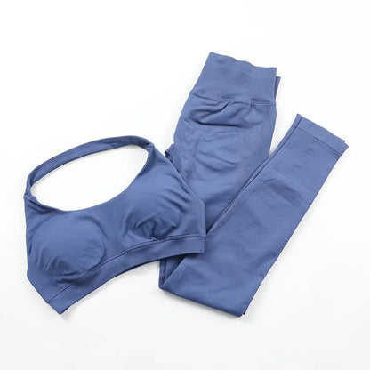Yoga Sports Bra Leggings Gym Set Women's Seamless High ElasticBra Vest Buttock lift Shorts Set Daily Exercise Gym Sports Set