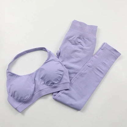 Yoga Sports Bra Leggings Gym Set Women's Seamless High ElasticBra Vest Buttock lift Shorts Set Daily Exercise Gym Sports Set