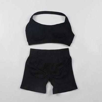 Yoga Sports Bra Leggings Gym Set Women's Seamless High ElasticBra Vest Buttock lift Shorts Set Daily Exercise Gym Sports Set